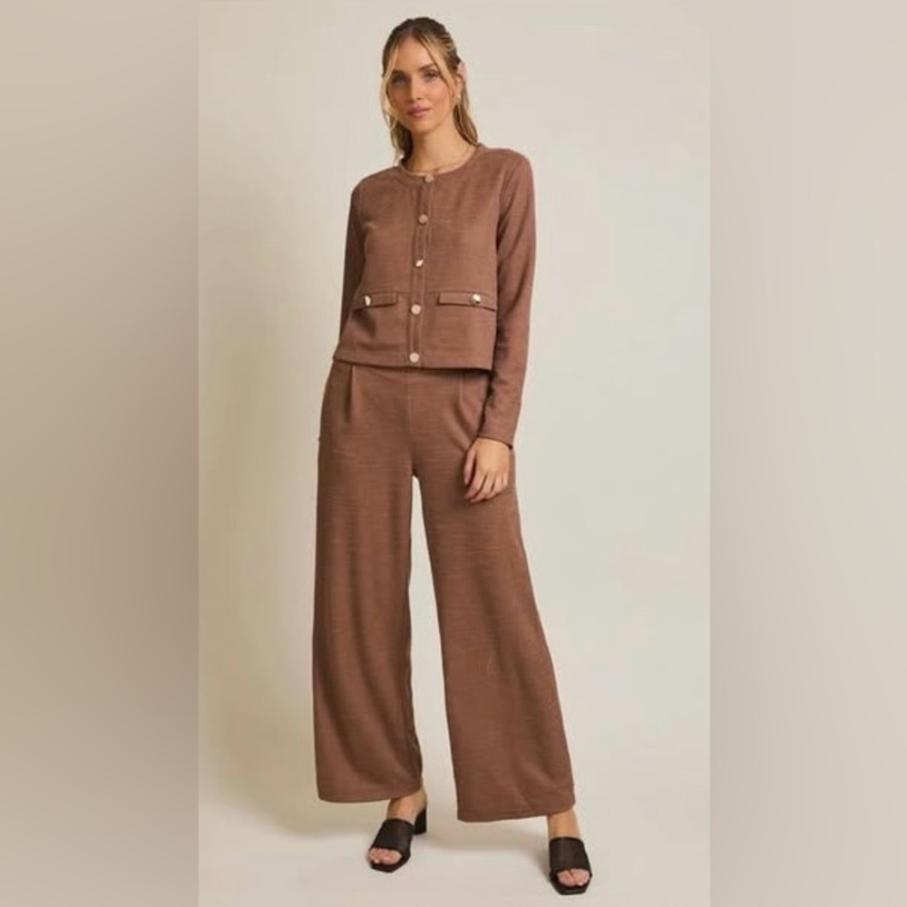 Elegant Brown Two Piece Set